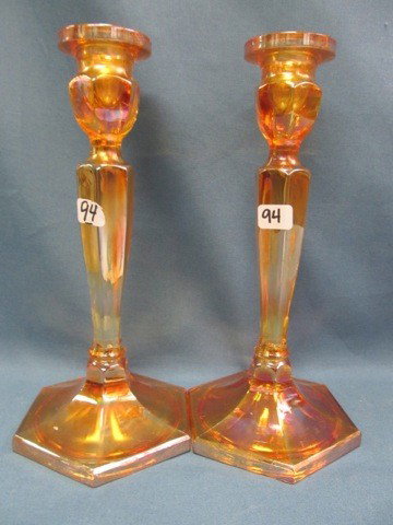 pair of candlestcks-9" mari. Florentine: pair of candlestcks-9" mari. Florentine