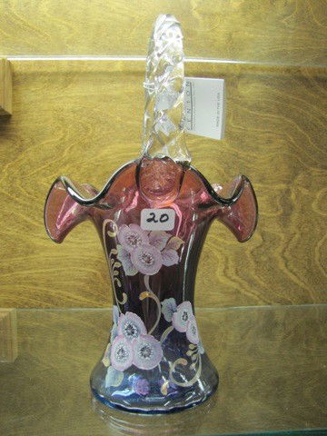 Mulberry "Plum Blossom" basket - Connoisseur- Colle: Mulberry "Plum Blossom" basket - Connoisseur- Collection - 2000-9 1/2" HP Hayhurst