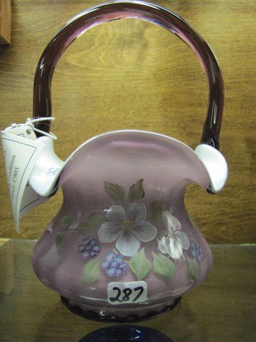 Plum overlay rib optic basket - Bill Fenton-8" HP: Plum overlay rib optic basket - Bill Fenton-8" HP