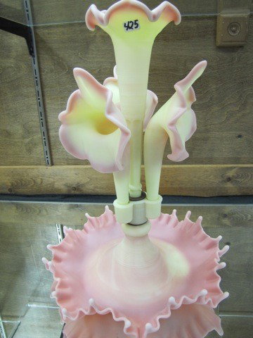 Burmese 5 pc. epergne - 100th Anniversary - Frank : Burmese 5 pc. epergne - 100th Anniversary - Frank Fenton