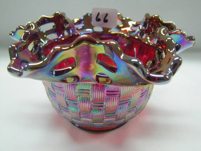 Fenton red Carnival open edge hat: Fenton red Carnival open edge hat