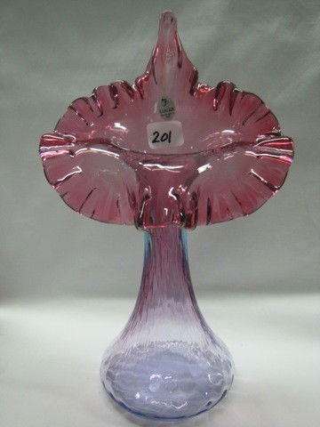 Fenton 11" mulberry JIP vase: Fenton 11" mulberry JIP vase