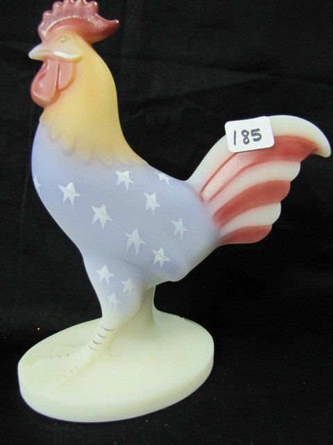 Fenton ivory HP 9" rooster: Fenton ivory HP 9" rooster