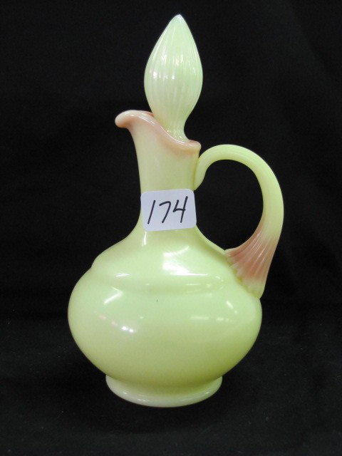 Fenton shiny burmese cruet: Fenton shiny burmese cruet