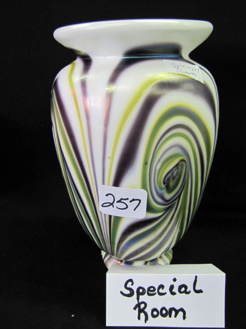 Dave Fetty "swirl" 6" vase. NICE!: Dave Fetty "swirl" 6" vase. NICE!