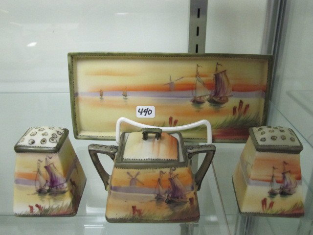 Nippon Condinment scenic set on 7" tray: Nippon Condinment scenic set on 7" tray
