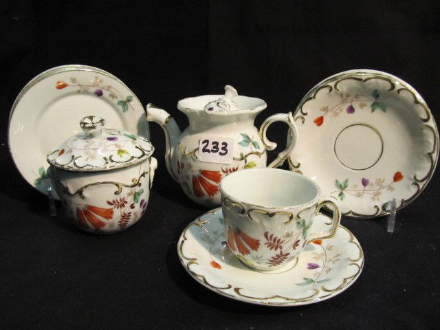 13 pc floral childs tea set: 13 pc floral childs tea set