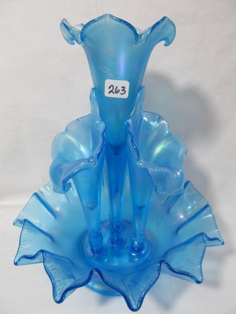 Fenton celeste blue 90th Anniversary epergne: Fenton celeste blue 90th Anniversary epergne