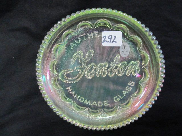 Fenton vaseline LOGO-RARE plate-made for K.C. Gala: Fenton vaseline LOGO-RARE plate-made for K.C. Gala