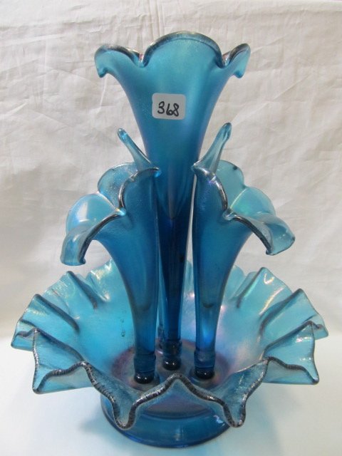 Fenton Indigo blue 4-horn Epergne: Fenton Indigo blue 4-horn Epergne