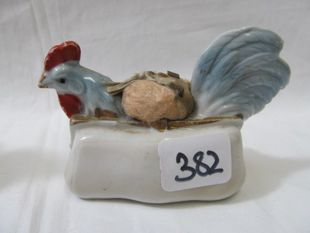 Ceramic Chicken pin holder: Ceramic Chicken pin holder