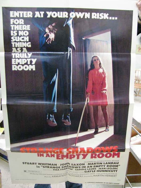 Movie Theatre Poster ~ 41" X 27" ~ 1977 ~ Strange : Movie Theatre Poster ~ 41" X 27" ~ 1977 ~ Strange Shadows in an Empty Room