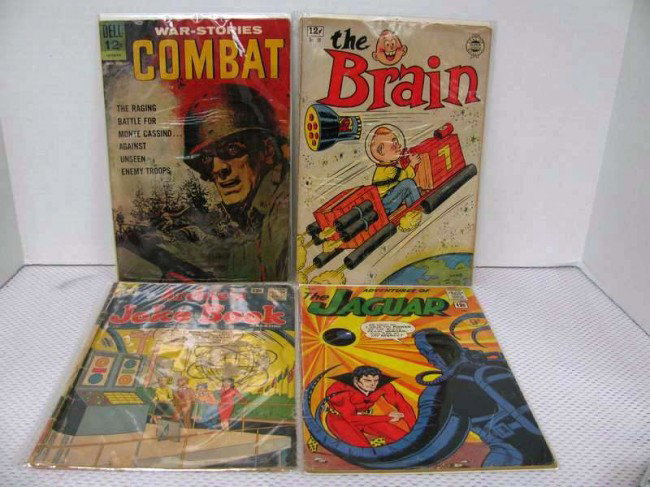 4 Issues ~ 12¢ Cent Comics ~ The Brian # 18 ~ Arch: 4 Issues ~ 12¢ Cent Comics ~ The Brian # 18 ~ Archies Joke Book # 79 ~ The Jaguar # 15 ~ War Stories Combat # 8