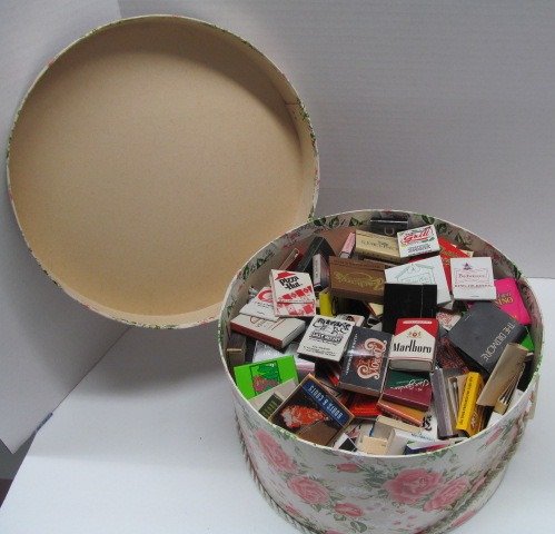 Large Hat Box Full Of Vintage Matches: Large Hat Box Full Of Vintage Matches