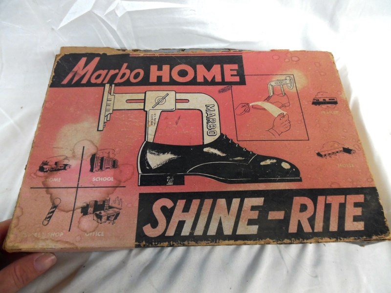 Vintage Marbo Home Shine Rite Wall Mount Shoe Shine
