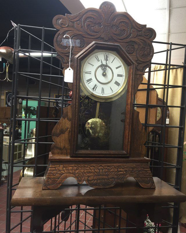 Vintage Gingerbread Clock Pre-Mounted On Wall Shelf ~ (1 of 3)