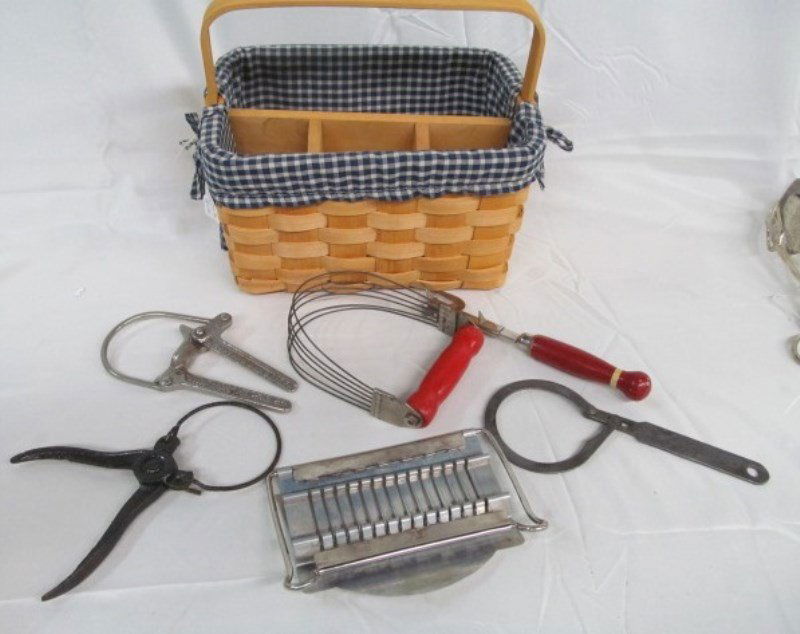 Lot of Vintage Kitchen Tools In Basket (1 of 4)
