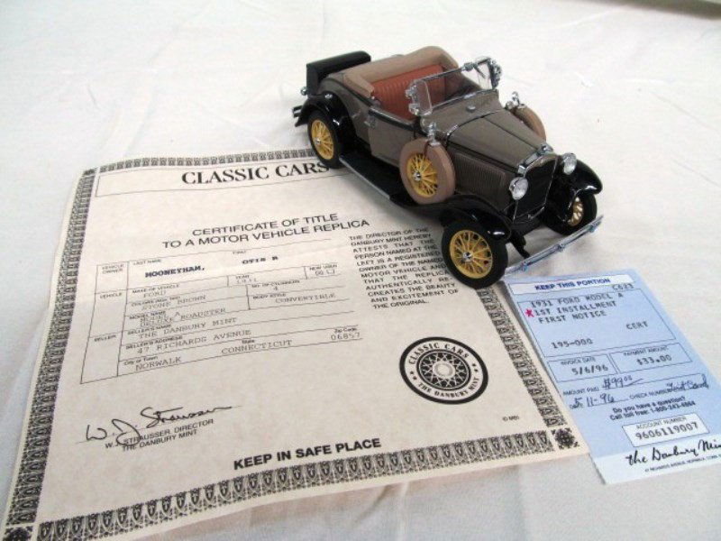 Die-Cast 1931 Ford Model A Car ~ Danbury Mint ~ COA (1 of 7)
