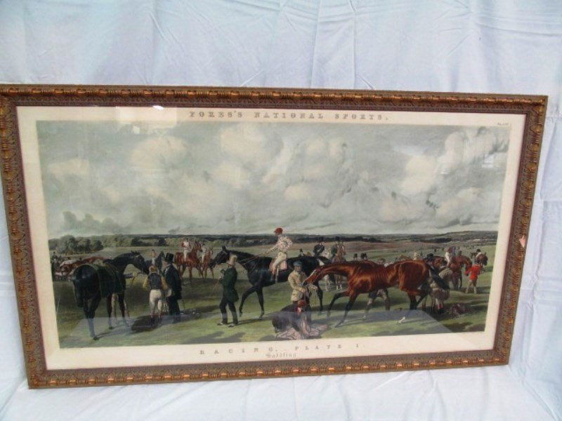 Framed Art ~ Engraving ~ Equestrian ~ Saddling Plate ~ (1 of 10)