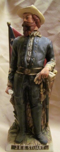 Confederate McCormic Whiskey Decanter: General J.E.B. Stuart ~ In the 1970's McCormick Distillery's had these Decanters made, filled and sealed with their product McCormick Whiskey. Only four Confederate Heroes were honored and we are sell