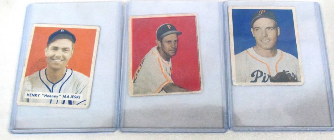 Lot of 3 1949 Vintage Baseball Cards ~ Kenny Majeski (1 of 6)