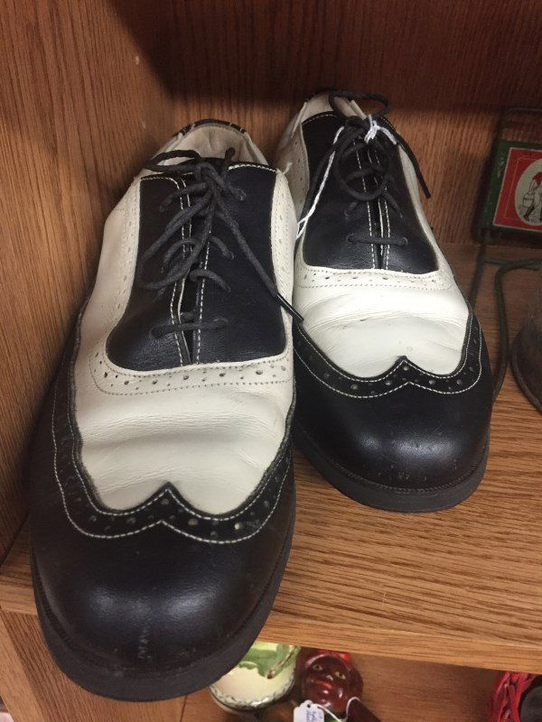 Vintage Black & White Oxford Men's Shoes Size 8 1/2 M: Vintage Black & White Oxford Men's Shoes Size 8 1/2 M