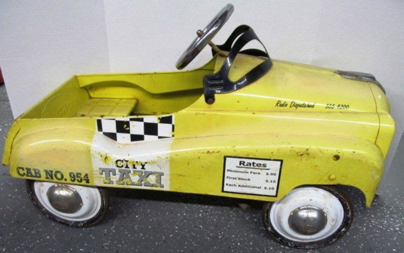 Vintage Instep Yellow City Taxi Cab Peddle Car: Vintage Instep Yellow City Taxi Cab Peddle Car