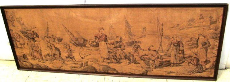 Antique Framed Tapestry ~ 55" X 20" (1 of 6)