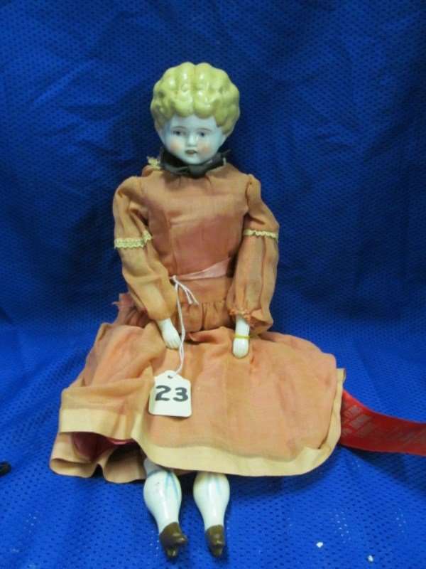 Antique (248) Blonde Parian China Doll ~ Porcelain (1 of 6)