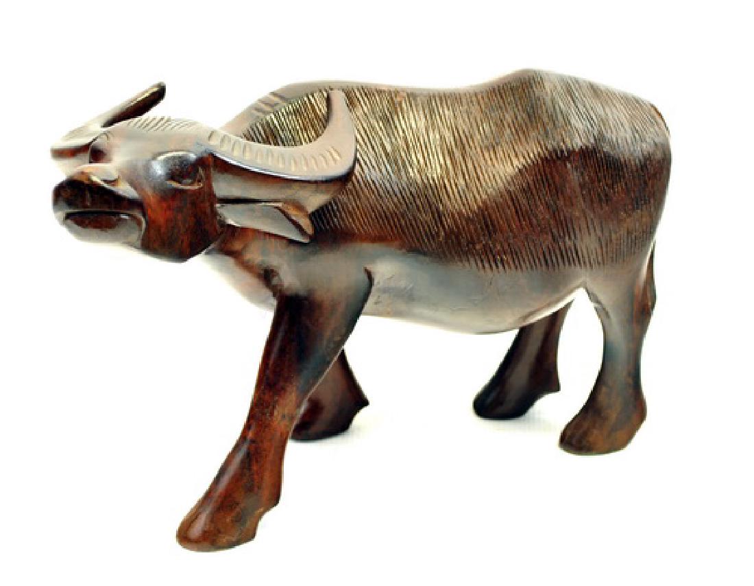Vintage Asian Carved Water Buffalo Statue