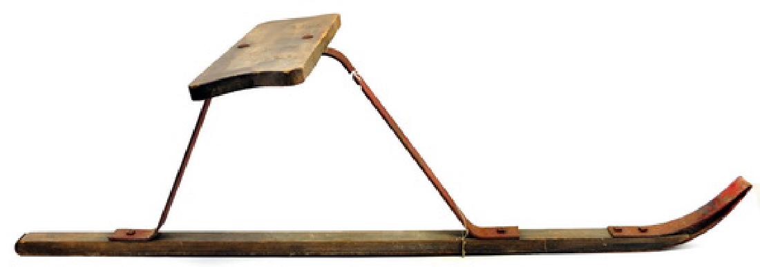 Antique Ski Skooter Suicide Sled: Old Paint, 47"