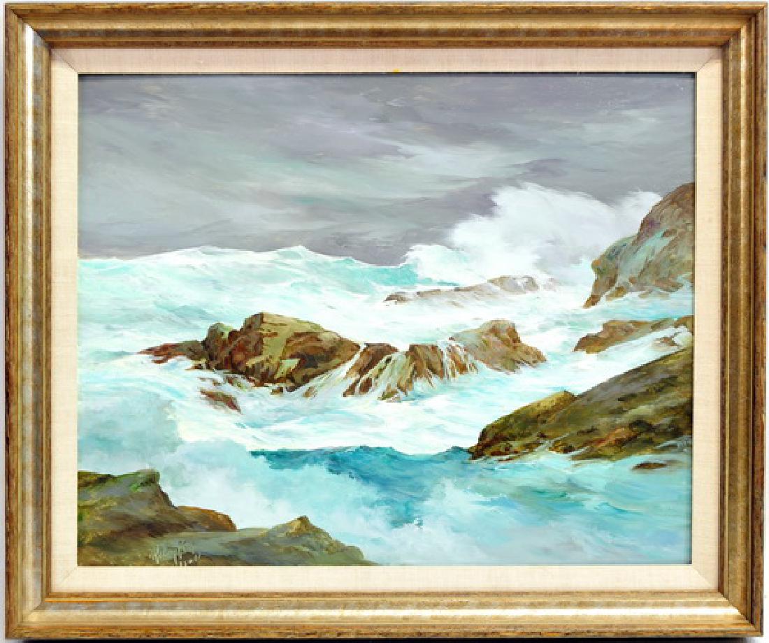 Seascape on Board by R. Clay Kent Mar 15, 2017 Saco River Auction in ME