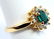 Ladies 14k Gold Emerald Diamond ring - 2