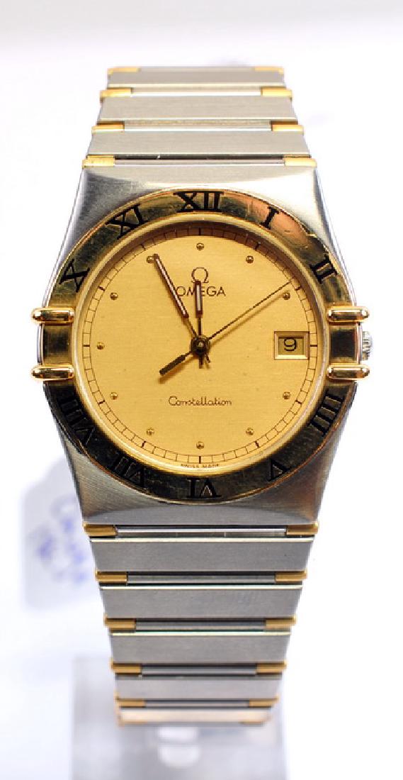 Men's Omega Constellation 18k Stainless Watch: Men's / Ladies Omega Constellation 18k Yellow Gold & Stainless Steel Wrist Watch with new battery.