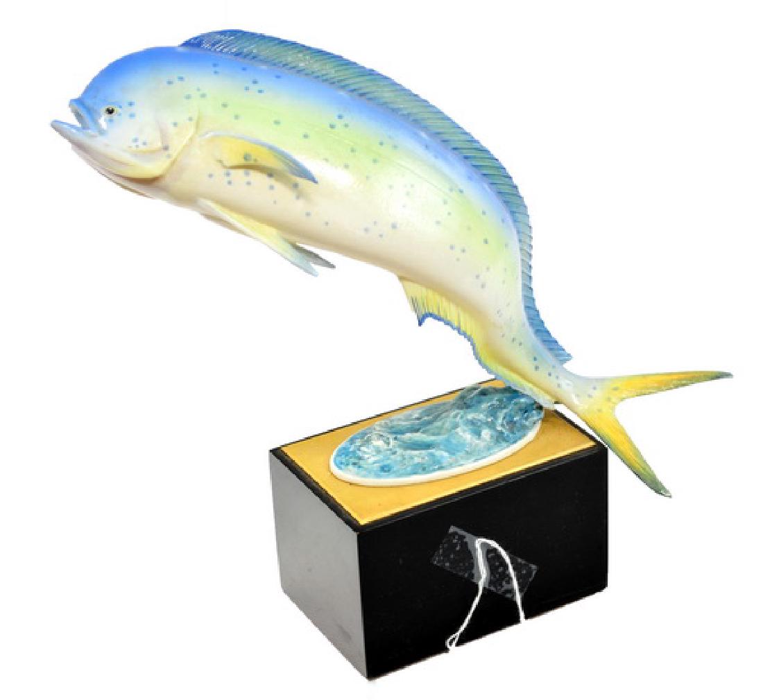 Royal Worcester Dolphin Sculpture Model # 166: Mint Condition with COA, measures 12" was modeled by R. Van Ruyckevelt and is one of 500