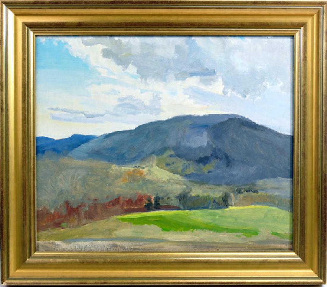Oil On Board Western Mountains: From The Estate of James Elliot Saco Maine measures 19x16