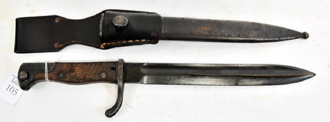 Wwi German Waffenfabrik Mauser Ag Bayonet: German Wwi World War I Waffenfabrik Mauser Ag Oberndorf An Bayonet With Scabbard And Frog