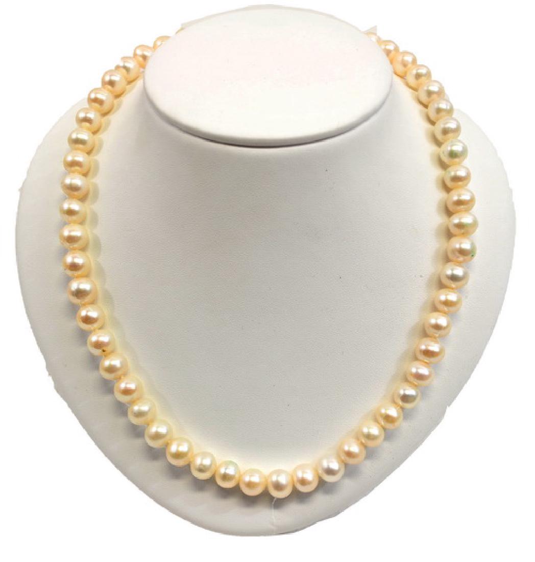 Ross Simons Endless White Fresh Water Pearl: Ross Simons Endless White Fresh Water 9mm Pearl & Sterling 17 1/2" Necklace In Original Box