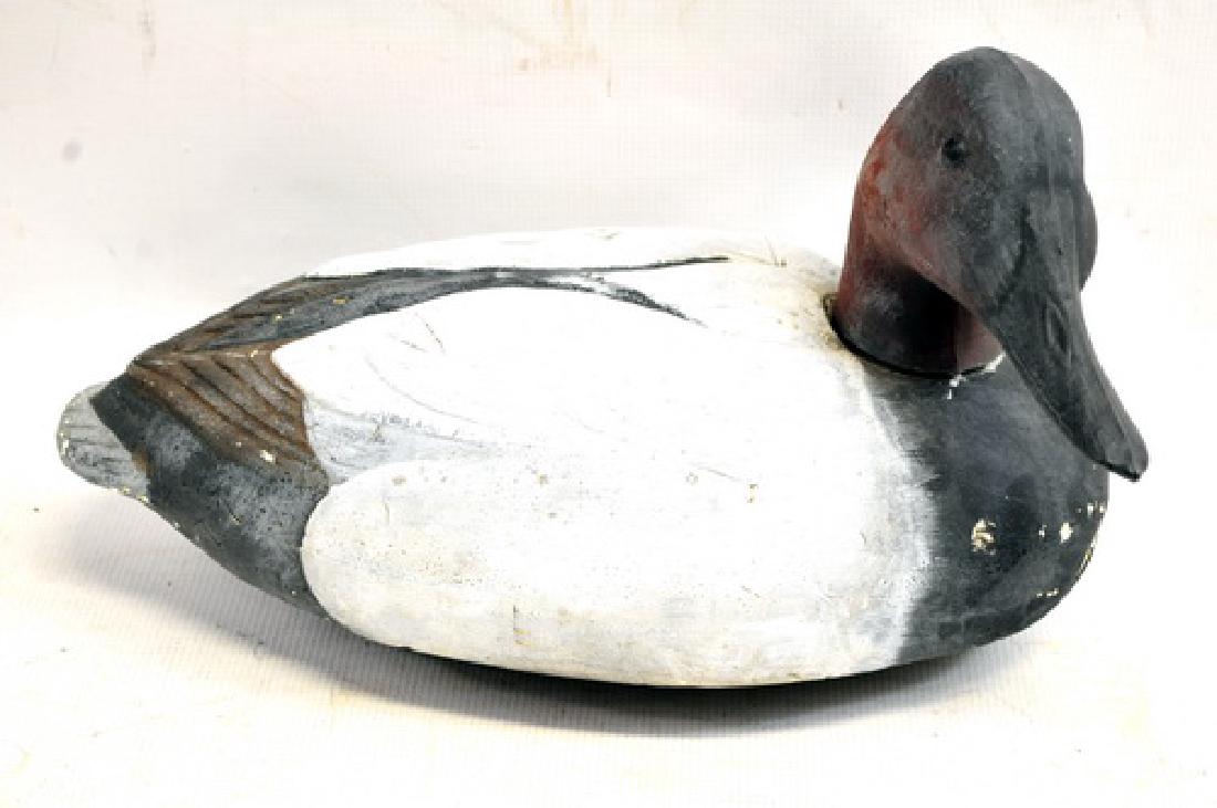 Three Folk Art Duck Decoys: Two Made of Corn Husks 13", and 15" and 18" Foam Working Decoy