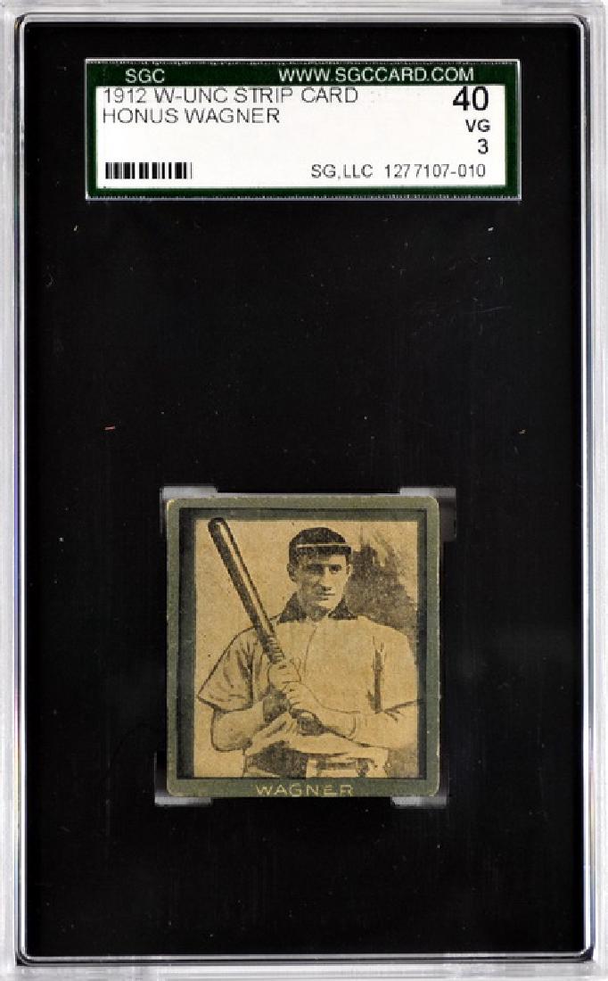 1912 W-unc Strip Card Honus Wagner: Sgc Graded 40 Vg 3