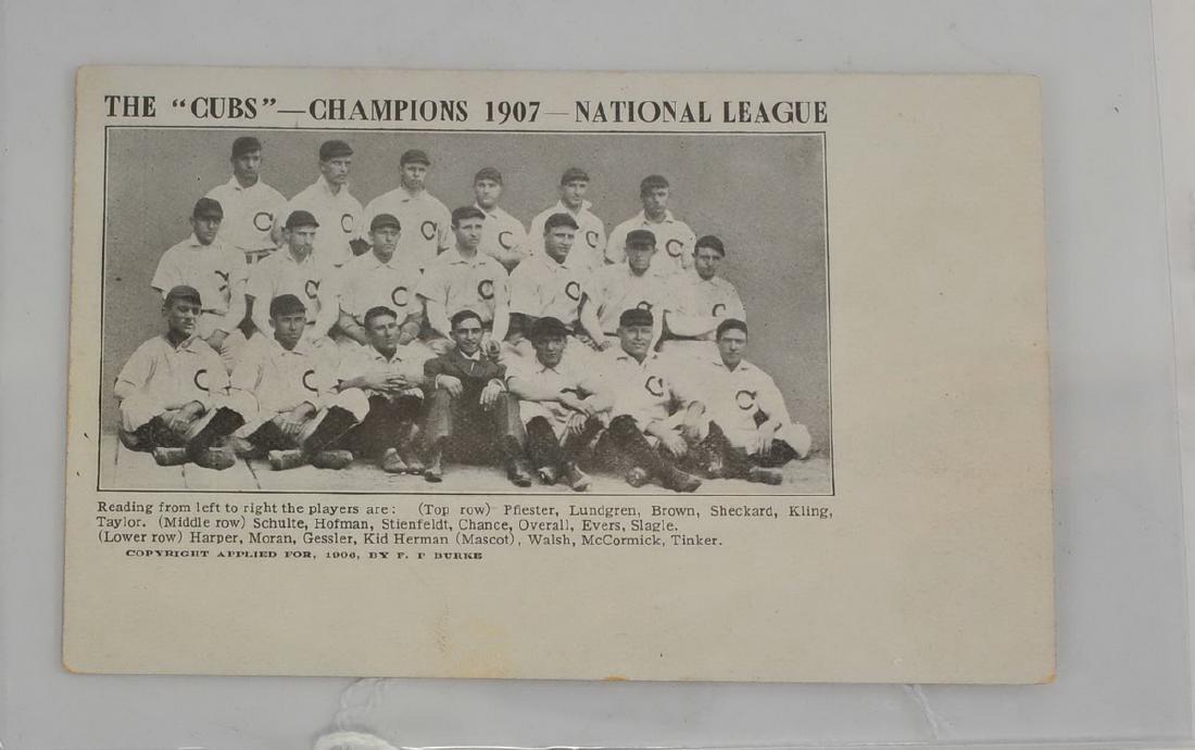 1907 Chicago Cubs National League Champs Postcard (1 of 3)