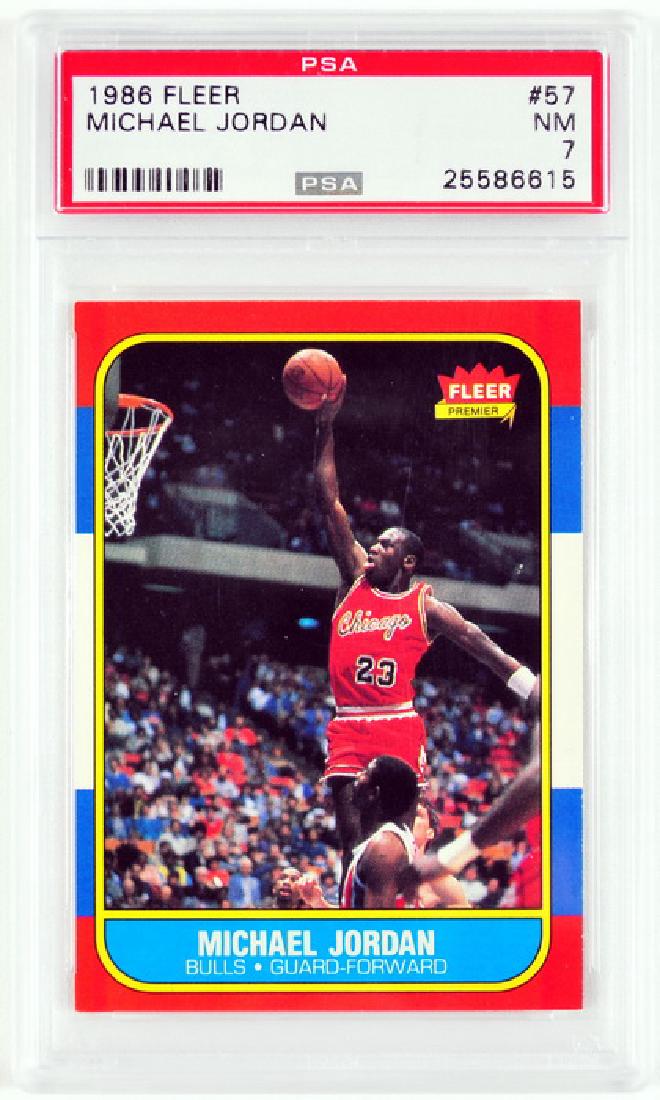 1986 Fleer Michael Jordan Rookie PSA NM 7 (1 of 2)