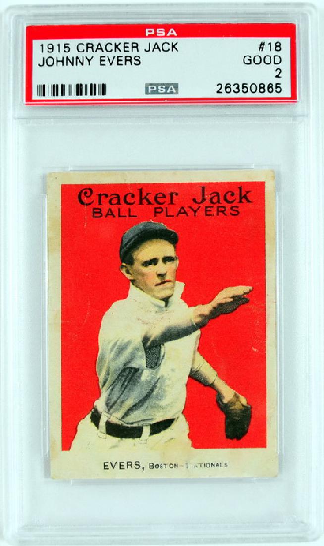 1915 Cracker Jack Johnny Evers PSA Good 2 (1 of 2)