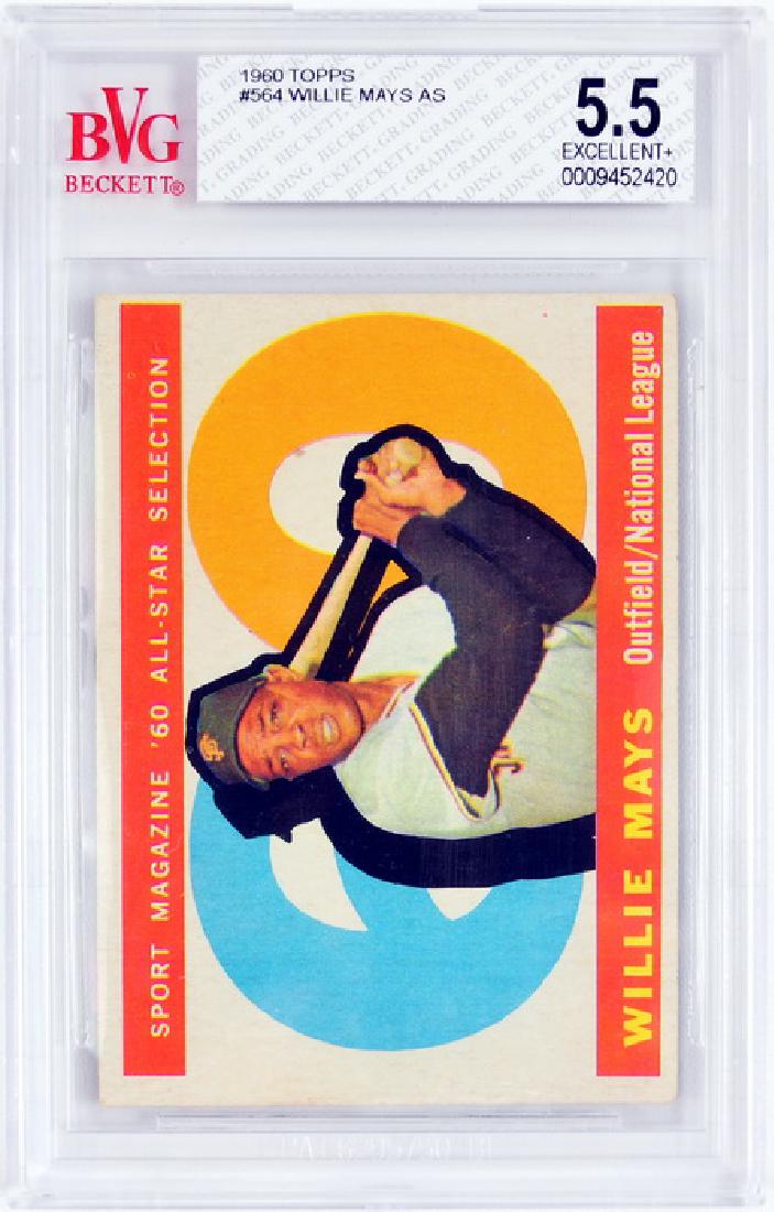 1960 Topps Willie Mays BVG Graded 5.5: Card # 564 All-Star