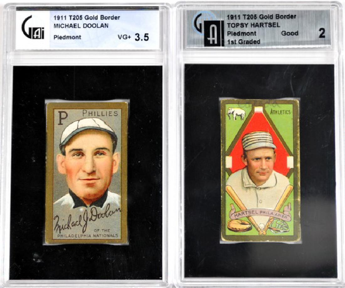 Two 1911 T205 Gai Graded Cards Hartsel/doolan (1 of 2)