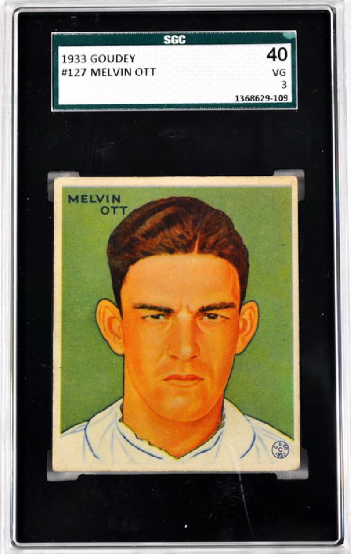 1933 Goudey Mel Ott Sgc Graded 40 Vg 3 (1 of 2)