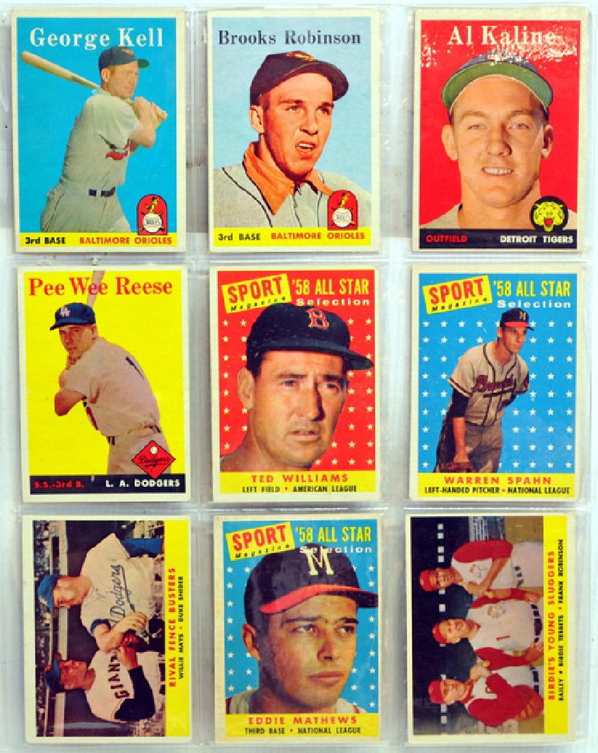 9 1958 Topps Baseball Hall Of Famers (1 of 2)