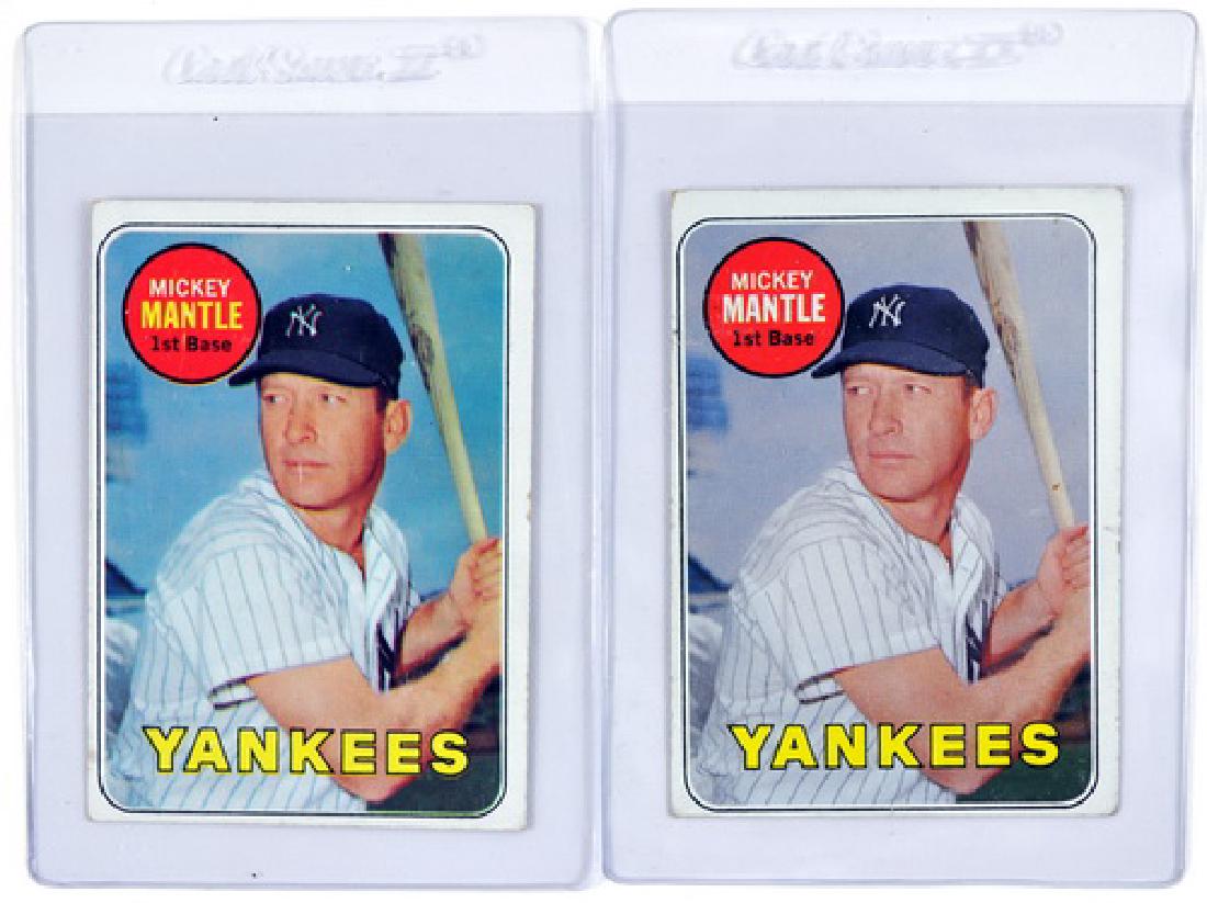 Two 1969 Topps Mickey Mantle Cards (1 of 2)