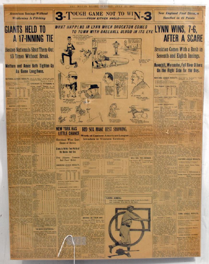 Three Early 1900's Baseball Newspaper Covers (1 of 3)