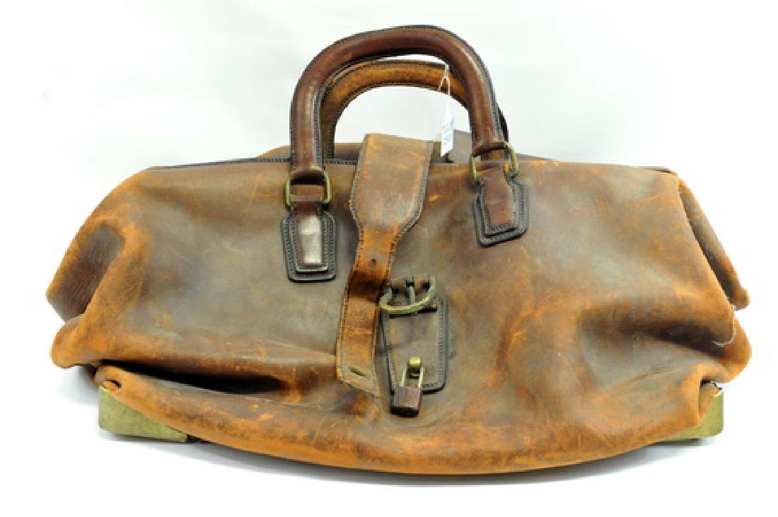 Old Coach Leather Bag: 22" X 14"